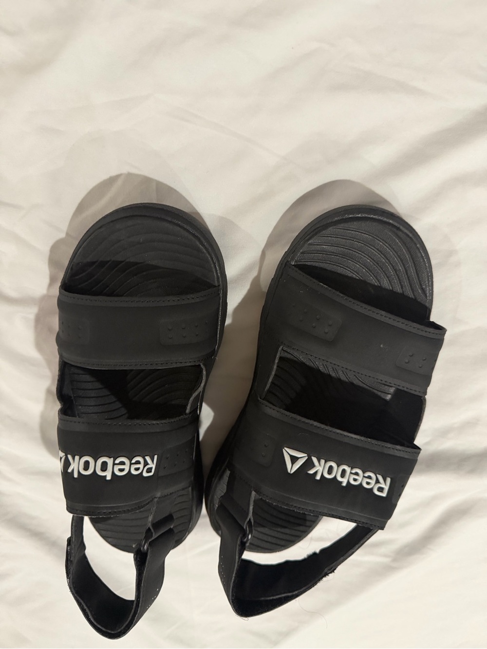 Reebok Kids Black Hook-and-Loop Sport Sandals